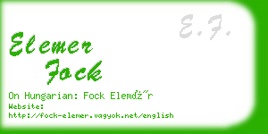 elemer fock business card